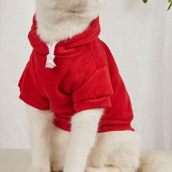 Pet Sweatshirt Solid Color Keep Warmth Soft Texture Fashion Pet Hoodie Costume