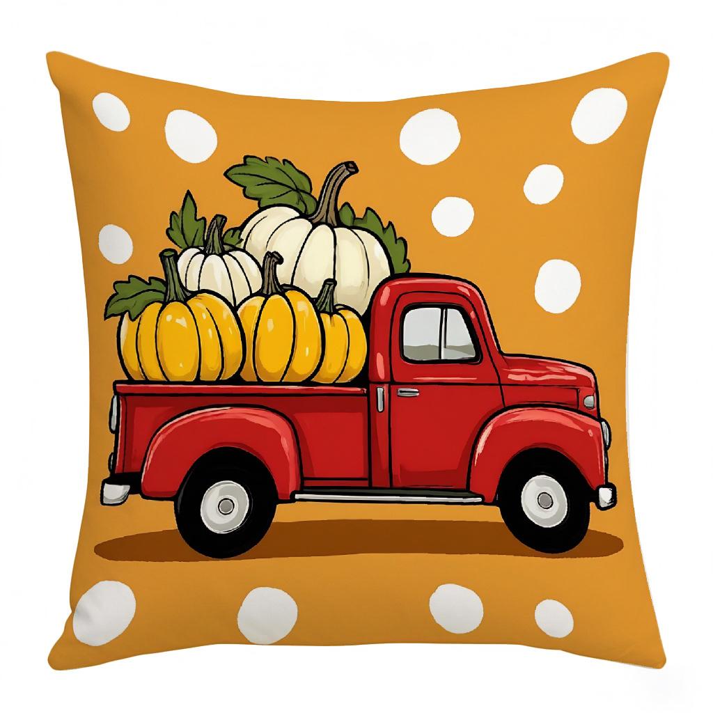 Thanksgiving Maple Leaf Pumpkin Element Warm Color Cozy Pillow Cover Home Decoration Living Room Home Pillow Cushion Cover