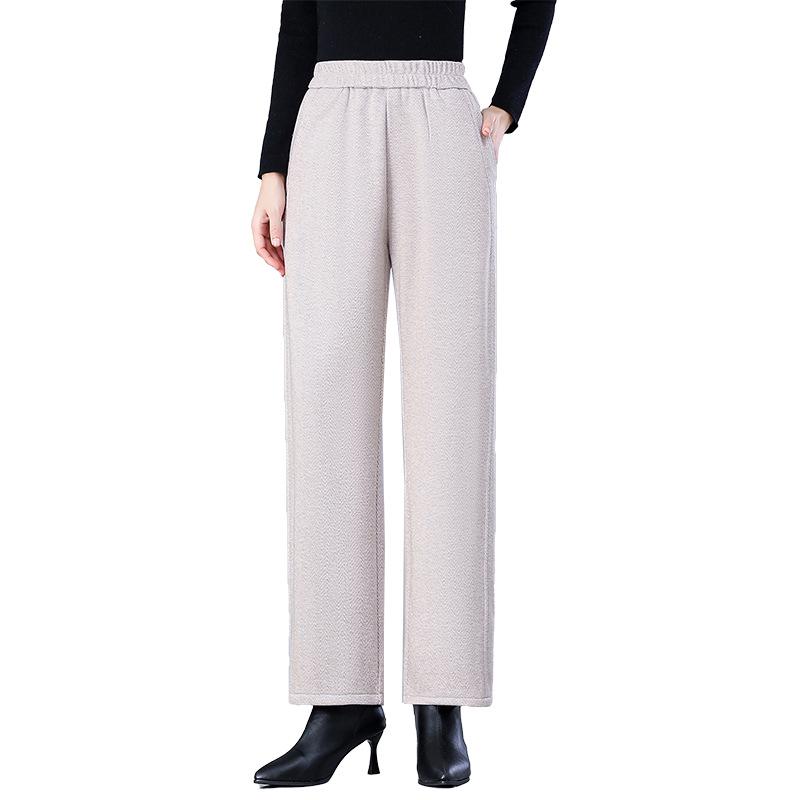 8XL Plus Size Fleece-Lined Winter Cotton Pants for Middle-Aged & Elderly - Loose, Thick, Long Pants