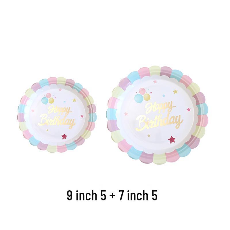 Kids' Party Disposable Tableware: Birthday Tablecloth, Cake Plates, and Dessert Table Decor