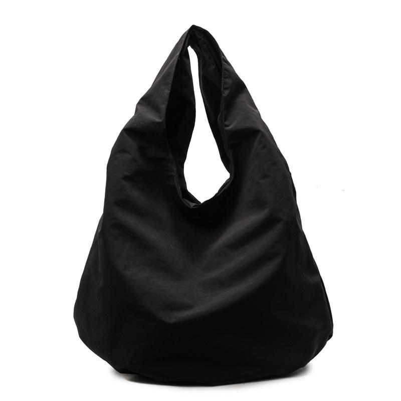 New Solid Color Large-capacity Personalized Casual Simple Handbag Nylon Canvas Underarm Bag Commuter Shoulder Bag