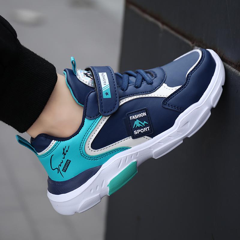 Kinder PU Leder Sneaker Rutschfeste Laufschuhe für Kinder Wasserdichte Sportschuhe Outdoor-Schuhe Atmungsaktiv