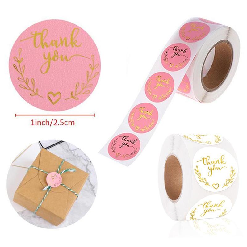Buy 500Pcs Gilding Gold Foil Thank You Stickers Gift Decor Labels ...