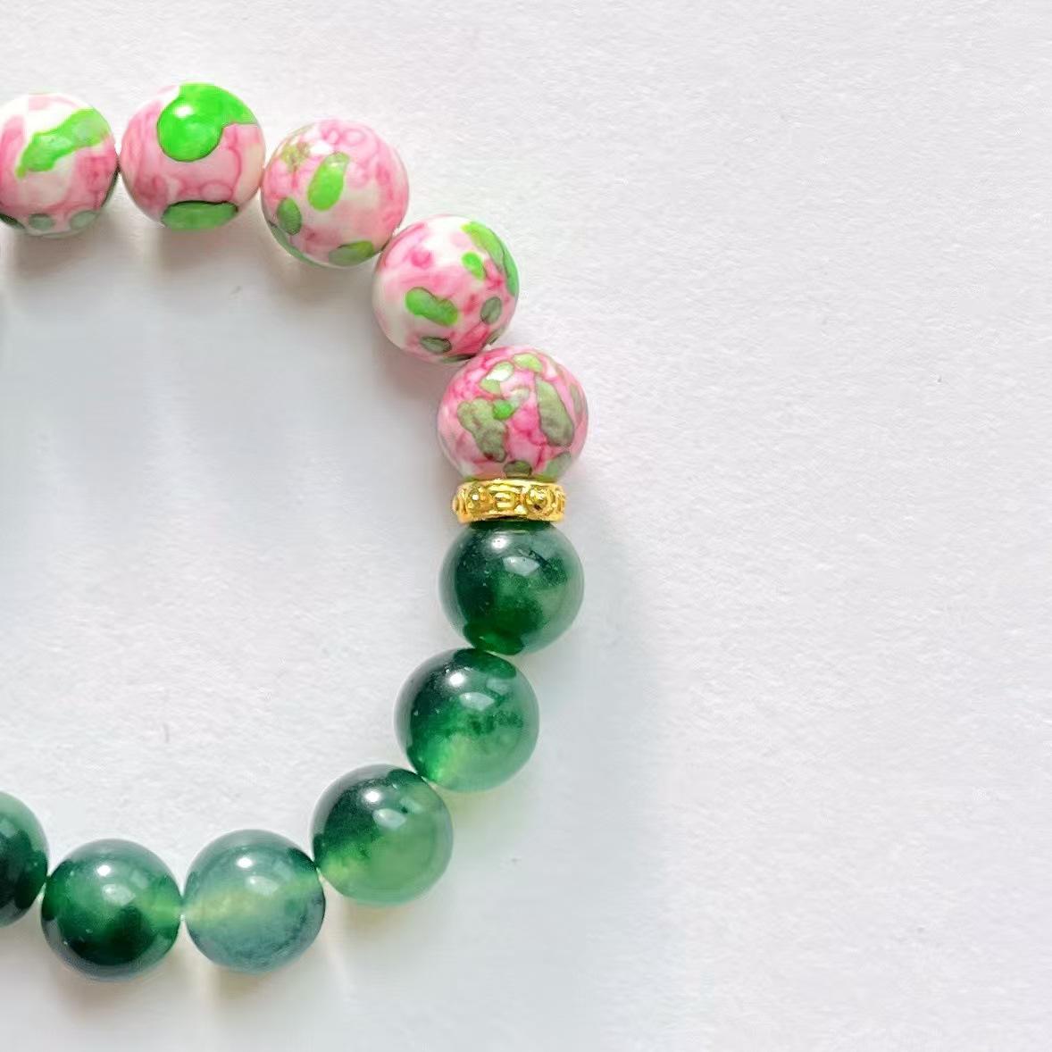 Retro Aquatic Agate Quartz Rock Cyan Ceramic Bracelet Bracelet.