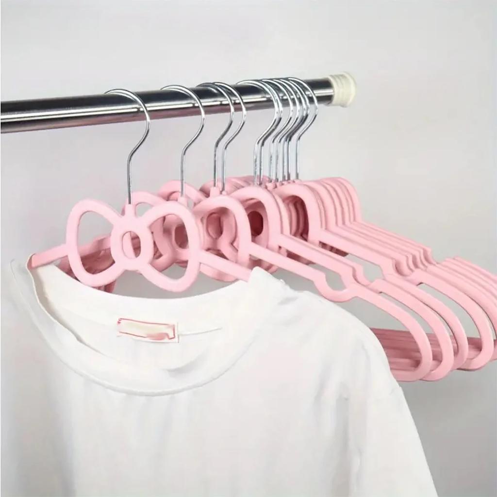 3pcs - New Cute Bow Pattern Hanger, Suitable for Home Bedroom Sorting and Dry Storage Hanging Bracket
