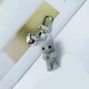 Flocking Cat Heart Keychain Lovely Decorations Keyring Ornament Backpack Handbag Charm Pendant Gift for Girls Women