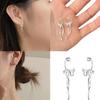 Delicate Earrings with Bowknot Pendant Chic Ear Piercing Jewelry Fashionable Ear Hooks Adornment Jewelry for Women