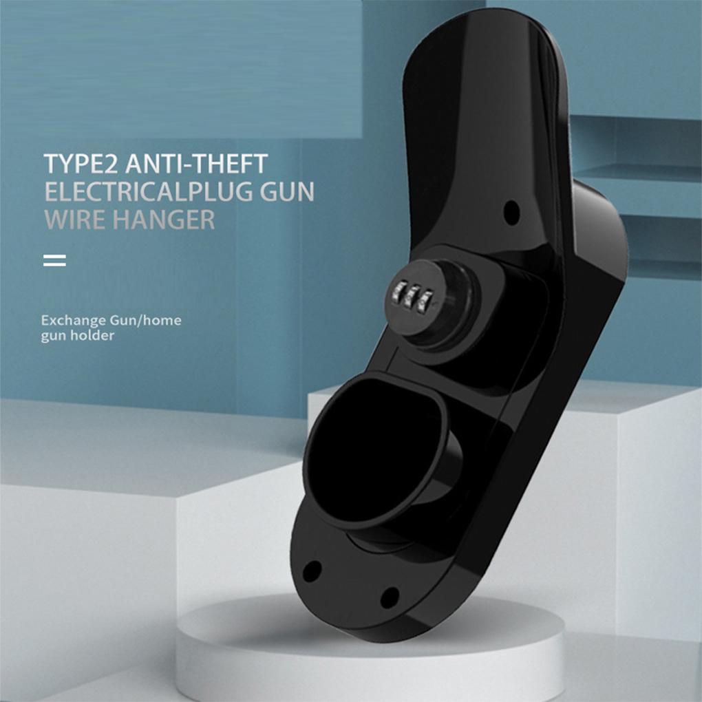 Universal Type 2 EV Charger Cable Holder with Lock Electric Vehicle Wall Mount Charging Cable Organizer Wall Mount Dock For Type