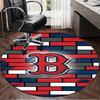 1PC Red Sox Emblem Round Rug, Non-slip Chair Mat, Home Decor, Circle Carpet Perfect for Office, Bedroom, Living Room,Christmas gift