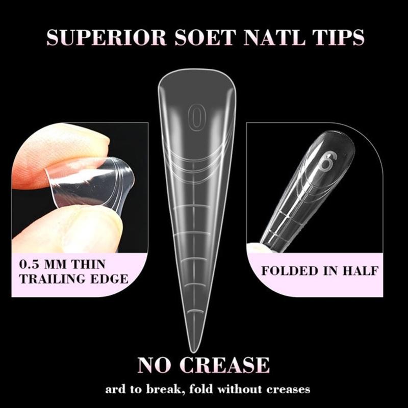 Professional Nail Double Forms ABS Crystal Tip For Quick Length Extension Durability At Home Salon Manicure Nail Mold