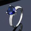 Heart Gemstone Ring: Frosted Band, Sweet Couple's Jewelry with European & American Charm