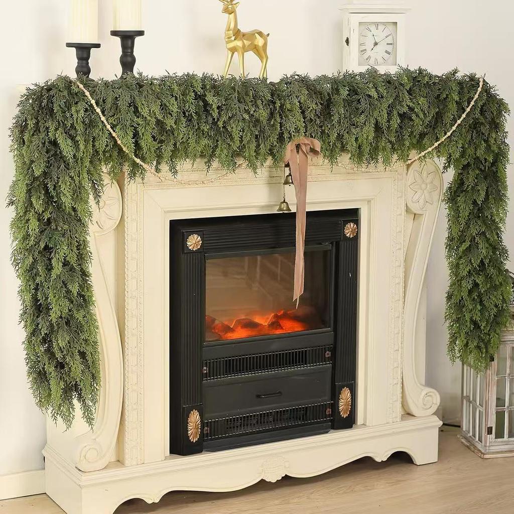 1.5/2.7mArtificial Norfolk Pine Christmas Wreath Green Garland Home Decor Festive Home Accent Room Decor Christmas Decorations