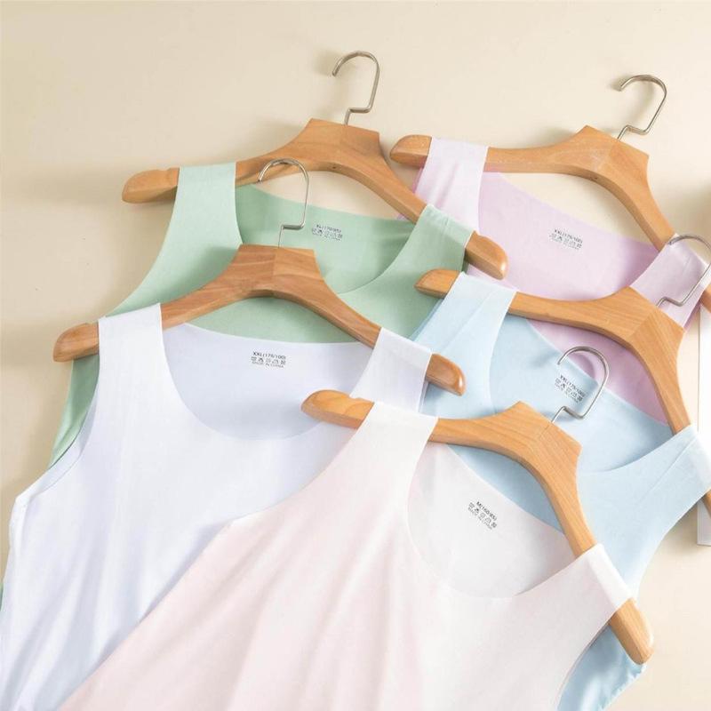 New women's seamless ice silk solid color vest women's inner fashion bottoming shirt suspender summer sleeveless top