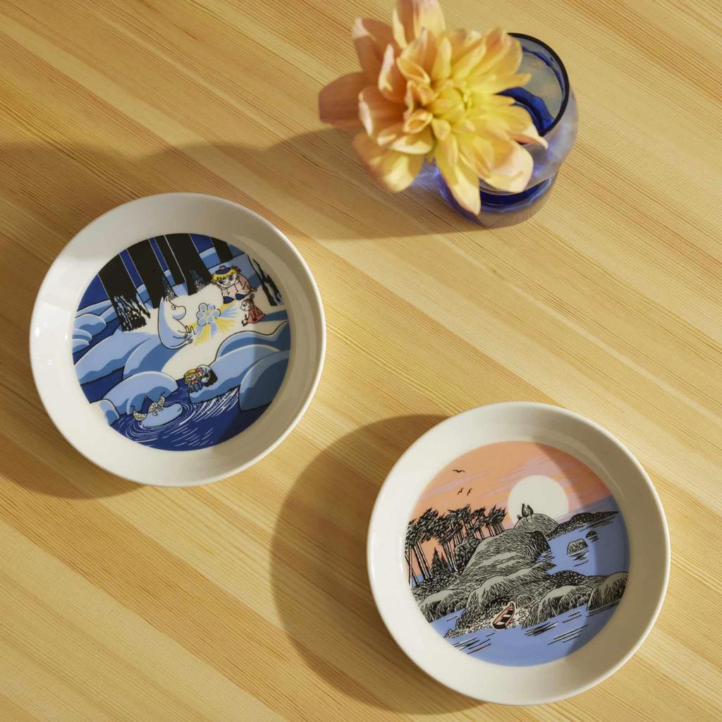 [Officially Imported] Moomin by ARABIA Set of 2 Plates, 19cm, Collector's Plate Set, Snow Lantern & Mother & Son, Moomin Tableware, Arabia, 1067428