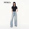 MO&Co. Women's Distressed High-Waist Denim Jeans