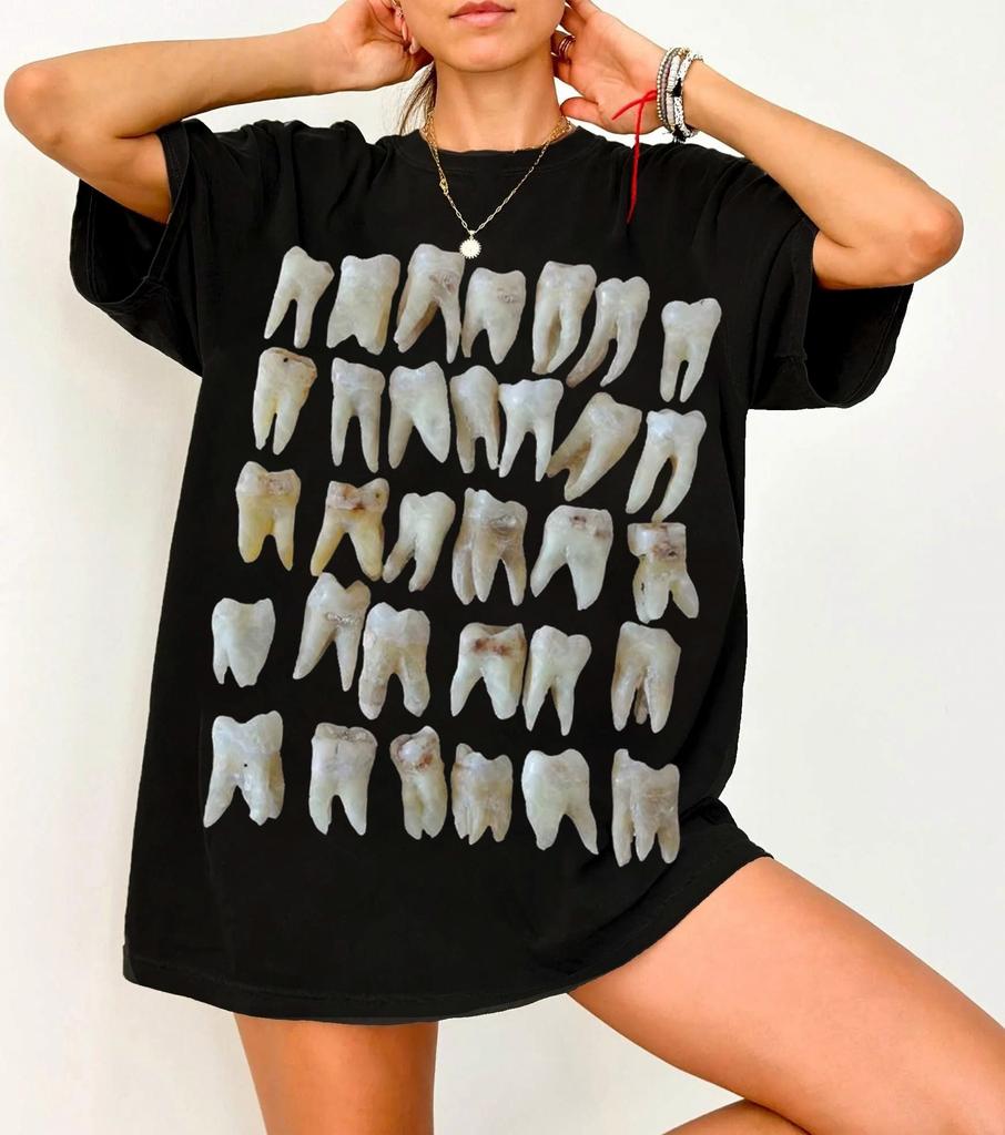 Streetwear Oversized Y2k 2000S Gothic Aesthetic Punk T Shirt Unisex Women Vintage Casual Cotton Tee Summer Fashion Harajuku Tops