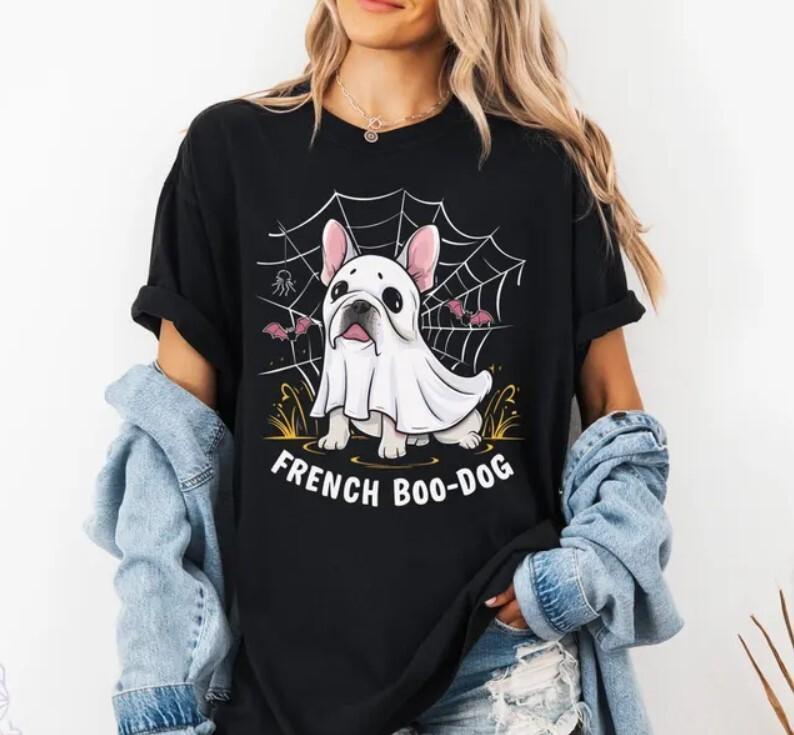 French Boo-Dog Funny Halloween Shirt | Frenchie Mom Halloween Shirt | Bulldog Ha M
