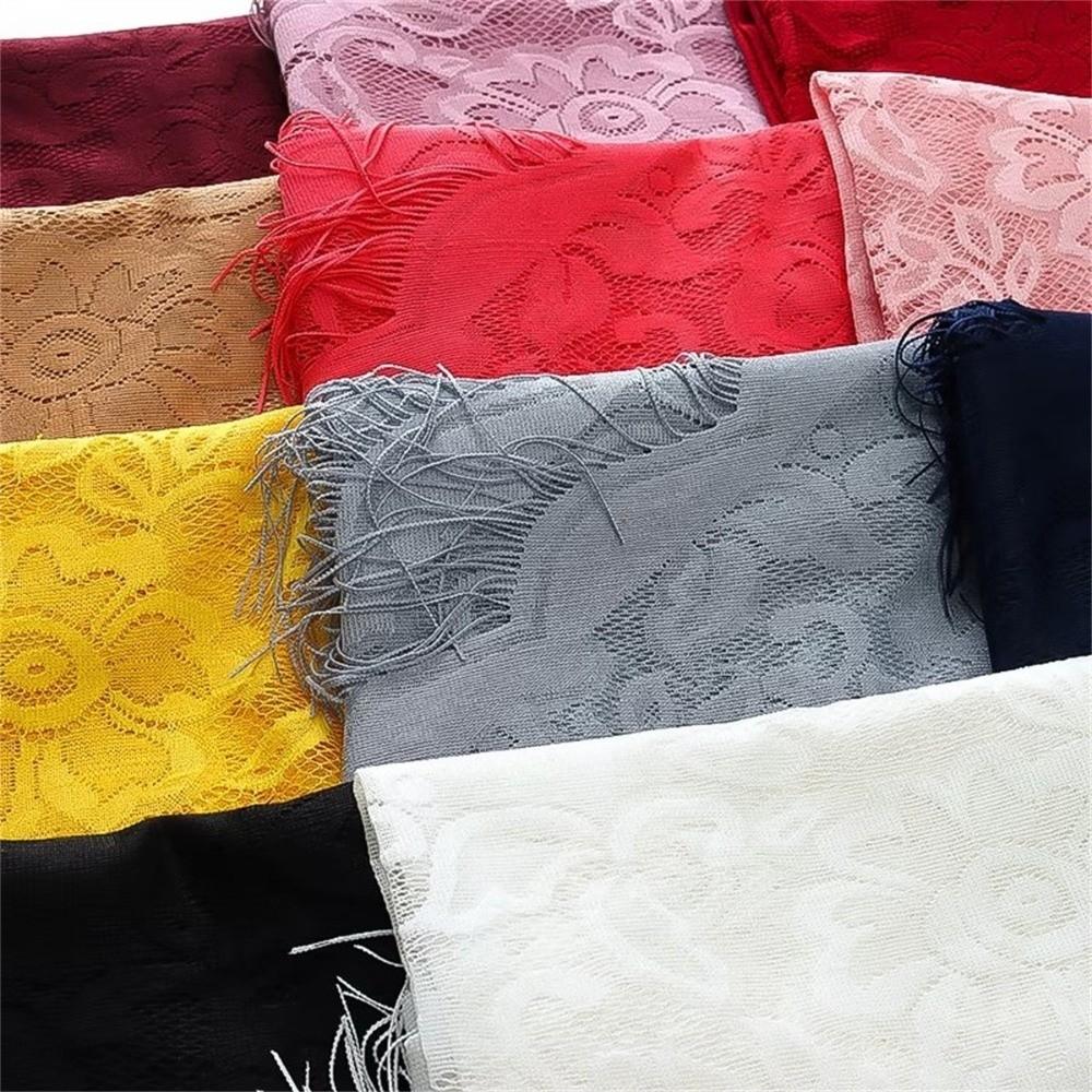 Hollow Tulle Scarf Tassel Patchwork Tassel Shawl New Triangle Scarf