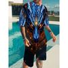 Herren 2-teiliges Set mit Drachenmuster T-Shirt und Shorts, Atmungsaktives Schnelltrocknendes Sportoutfit für Freizeit und Outdoor