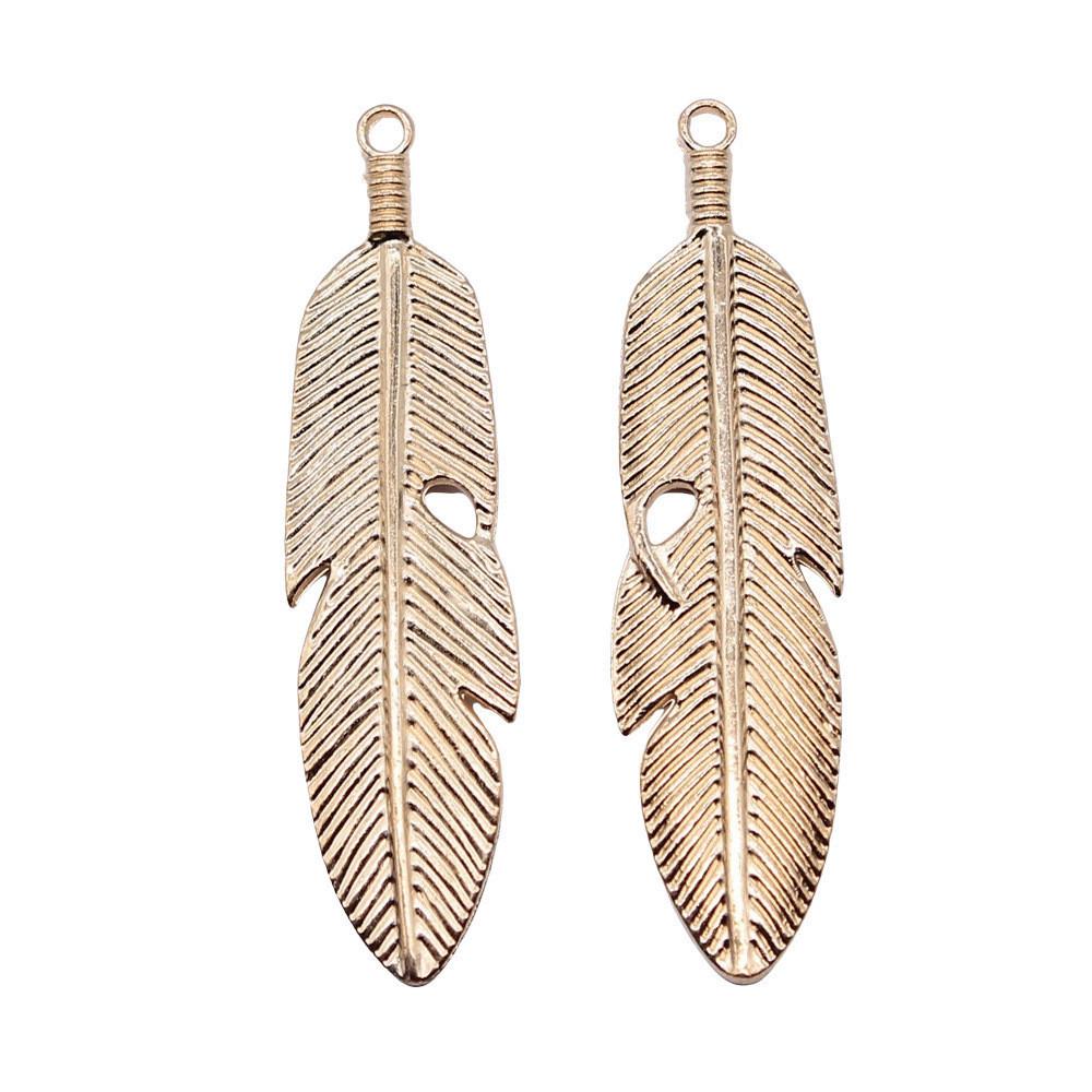 Feather Charms Multi Color Alloy Leaf Pendants For Boho Style DIY Jewelry Accessories