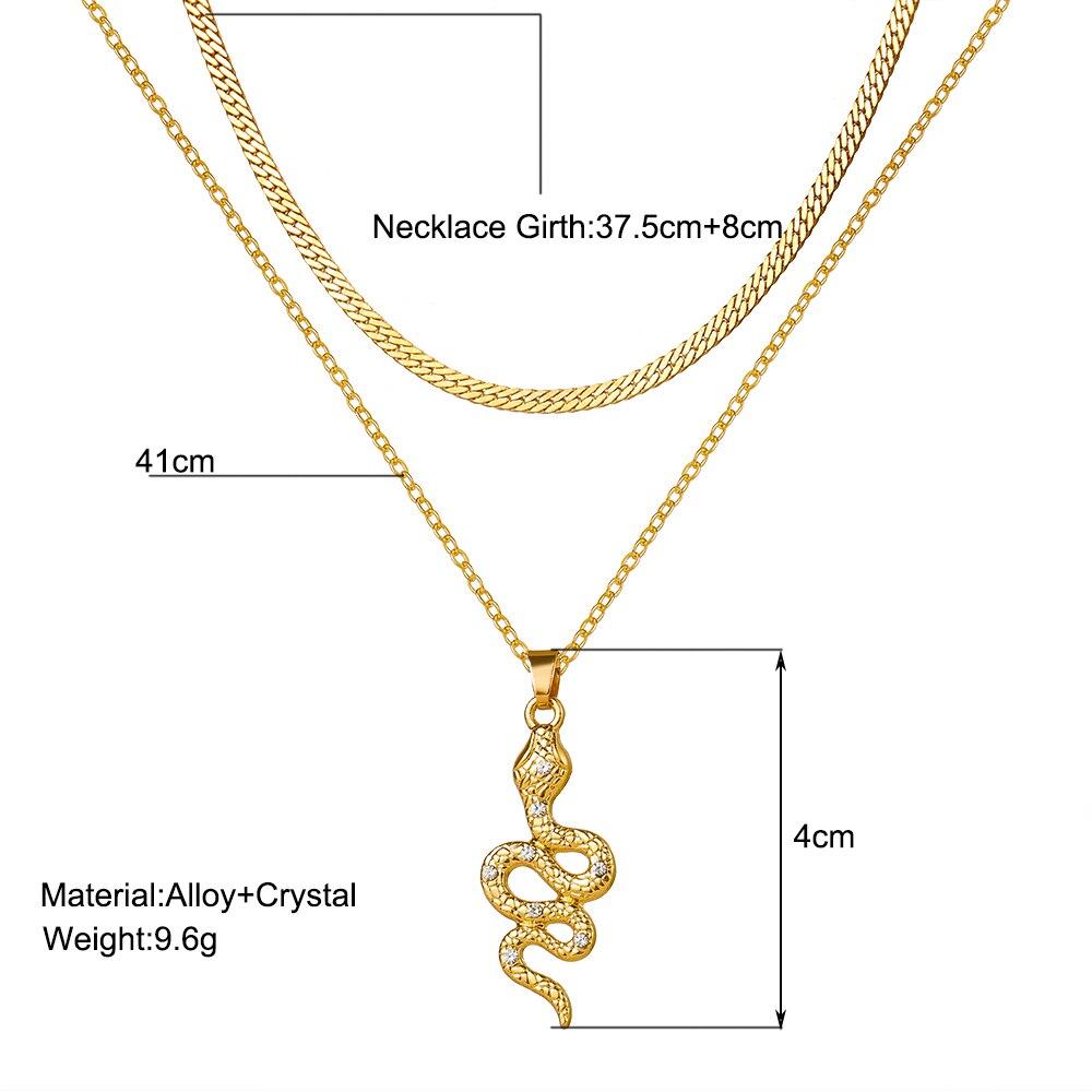 iF ME Vintage Punk Multi-layer Snake Coins Pendant Necklace For Women Popular Jewelry Necklace