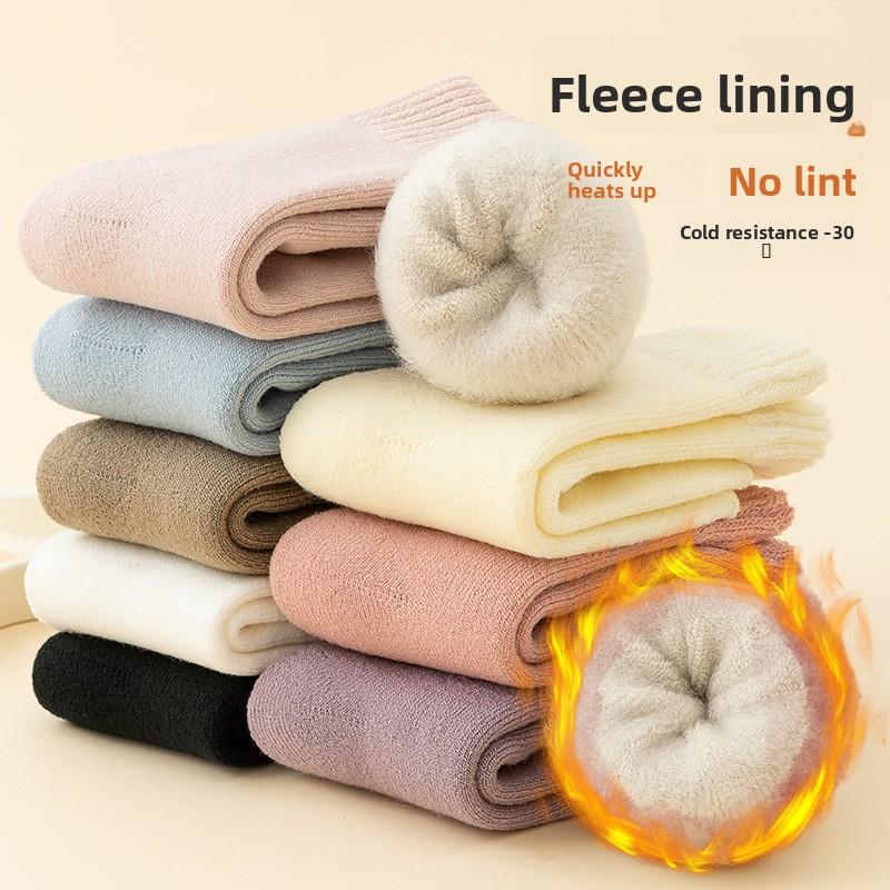 Dětské vlněné ponožky Děti Chlapci Dívčí Měkké termo punčochy pro miminko Móda Jednobarevné Dětské Podzim Zima Kašmírové plyšové ponožky