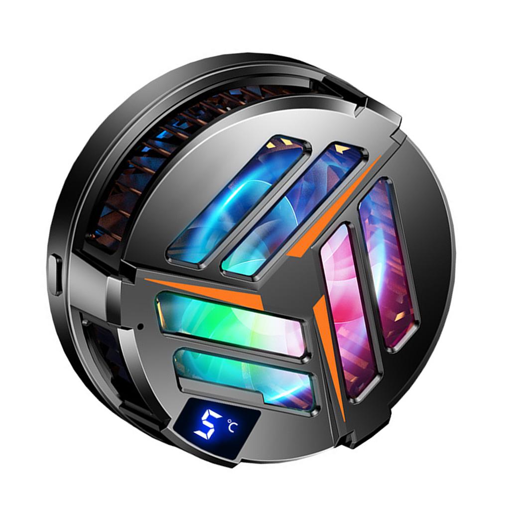 Cell Phone Cooler Magnetic Absorption Semiconductor Cooling Fan Mobile Phone Radiator Digital Display for Playing Games