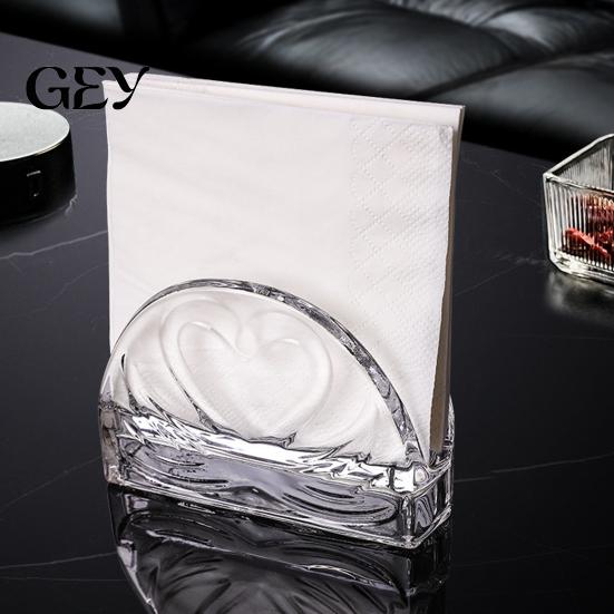 Anti-tip Paper Towel Dispenser Tissue Holder, Crystal Glass Modern Style, Durable Scratch-Resistant Napkin Holder for Restaurant Organizer,