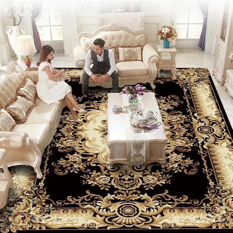 European Style Large Size Household Carpets for Living Room Decorative Rug Carpets for Bed Room Washable Non-slip Floor Mat Blue