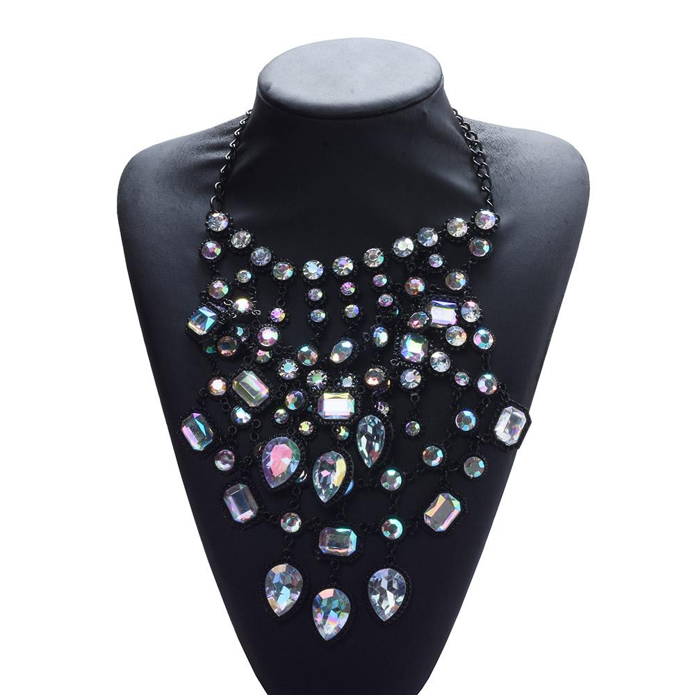 2025 New Multilayer Indian Statement Large Collar Crystal Necklace Women Boho Ethnic Big Bib Choker Necklace Ladies Jewellery