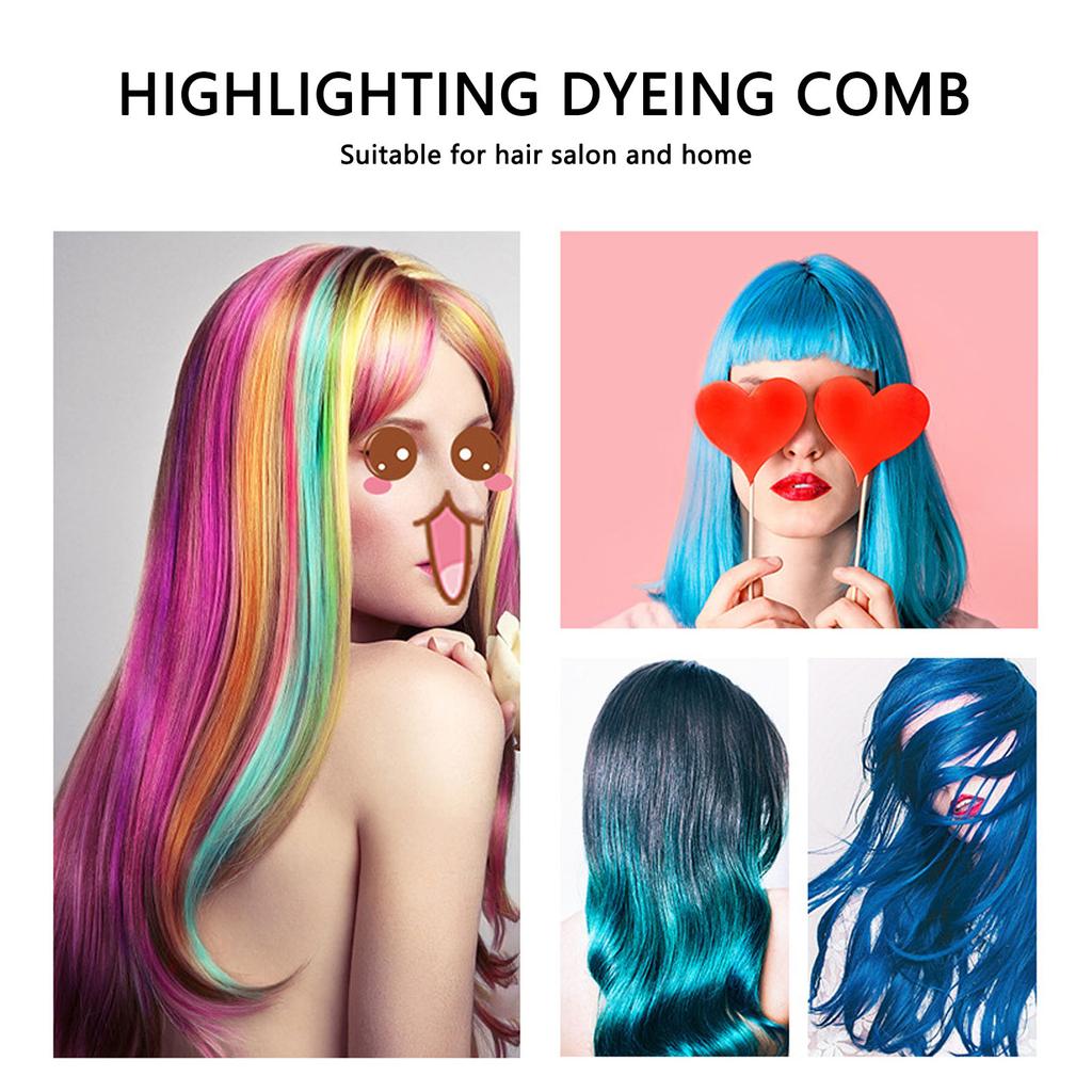 Hair Dyeing Highlighting Comb Home Salon Weaving Sectioning Tail Comb Styling Tool for Hair Coloring Black