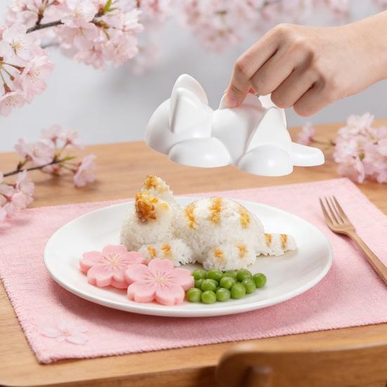 1/3/5Pcs Rice Ball Mold Food Grade Material Cat Shape Lying Flat Design Sushi Mold Easy Press Rice Ball Maker Kitchen Tool