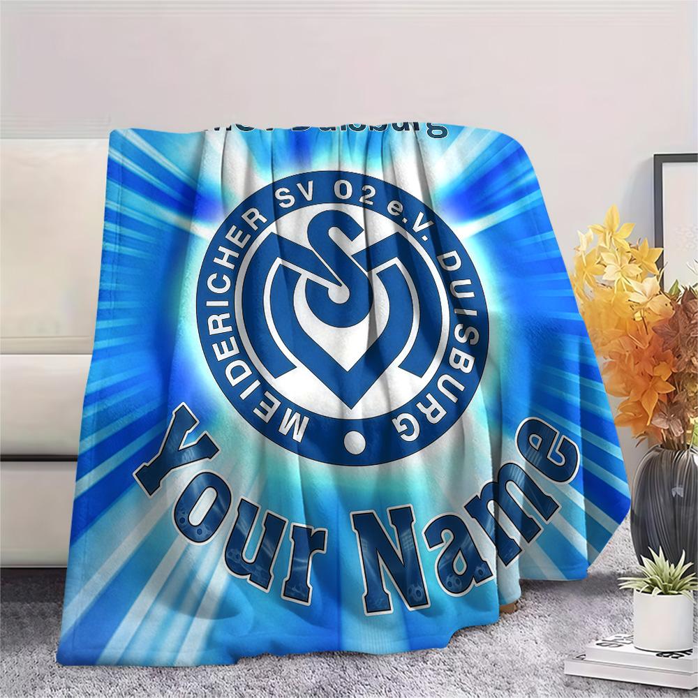 1PC Msv Duisburg Custom Name Patterned Flannel Blanket Suitable For All Seasons For Home Decor Warmth And Comfort Gifts Holiday Present