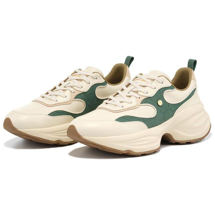 Li-Ning 1990 Cloud Dress Rebound Shock Absorption Non-Slip Low-Top Running Shoes Men Sneaker Yellow Green Khaki ALJT053-1