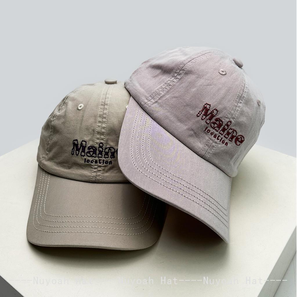 Baseball Letterings Alphabet Maine Stitched Stitching Embroidered KFashion Style Korean Women Men Her Him For Fresh Caps Peaked Hats Little