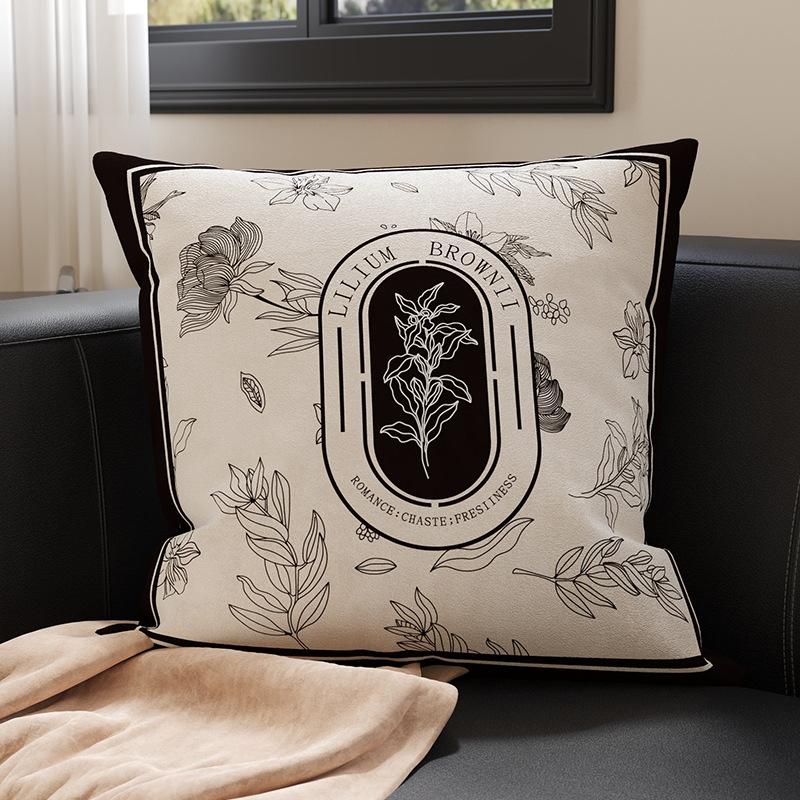 45x45cm French Style Throw Pillow Covers with Insert, Linen Blend Decorative Cushions for Sofa Bed Living Room