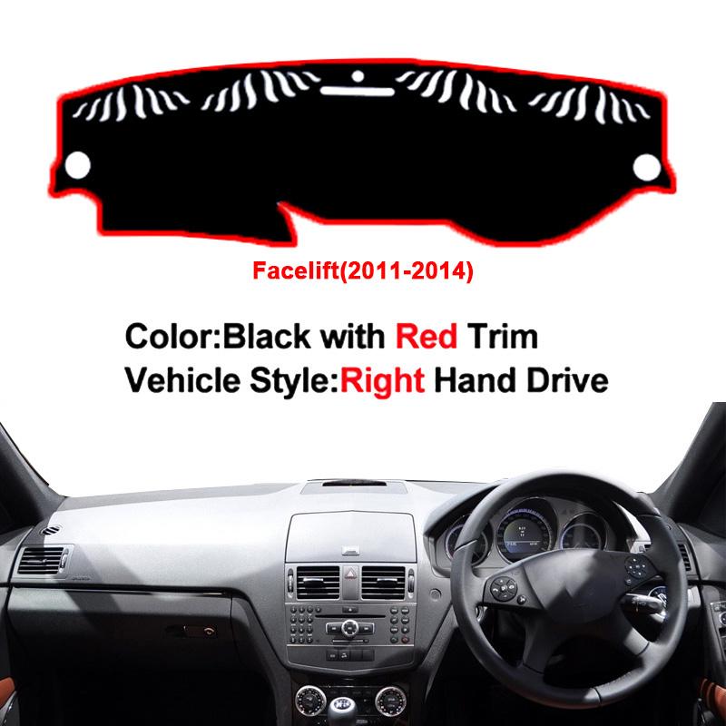 Car Dashboard Cover DashMat Carpet Cape For Mercedes-Benz C-Class W204 2008 - 2014 LHD RHD C-Klasse C180 C200 C220 C250 C300