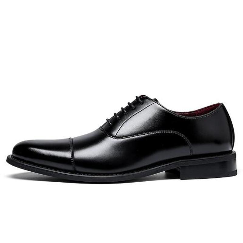 Autumn Spring Formal Men S Shoes Lather Shoes Business Retro British Casual Leather Men S Party Wedding Shoes M609 38