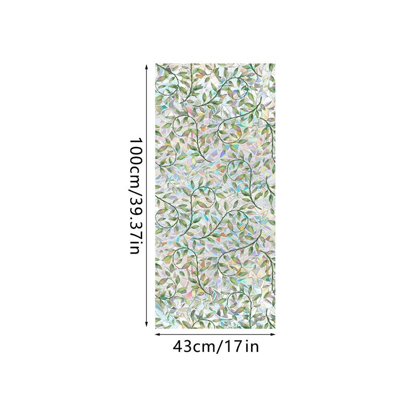 3D Pattern Glass Film Colorful Plants Flowers Butterfly Static Electricity Sticker Home Privacy Protection Window Stickers