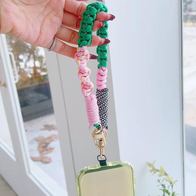 New Upgrade Pure Hand Thick Braided Rope Short Mobile Phone Lanyard Fashion Creative Wrist Strap Strong New Outdoor Chain