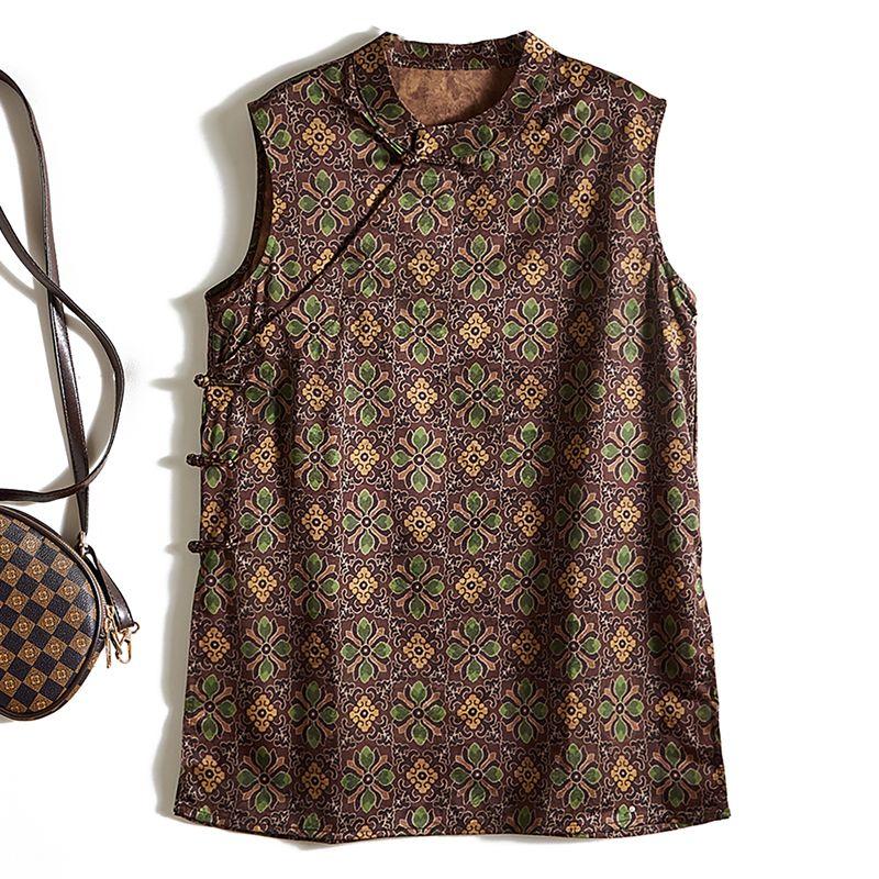 

Two Wear Tall and Short Neadoo Can Wear ~ 2025 Summer Small Stand Collar Satin Poplin Cotton Buckle Short Split Dress Green L