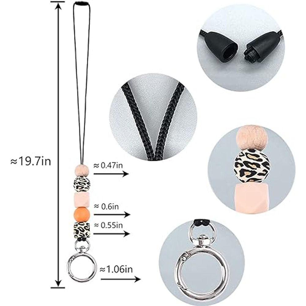 Nurse Necklace Silicone Beaded Lanyard Anti-Lose Teacher Lanyards ID Badges Lanyard  Great Gift