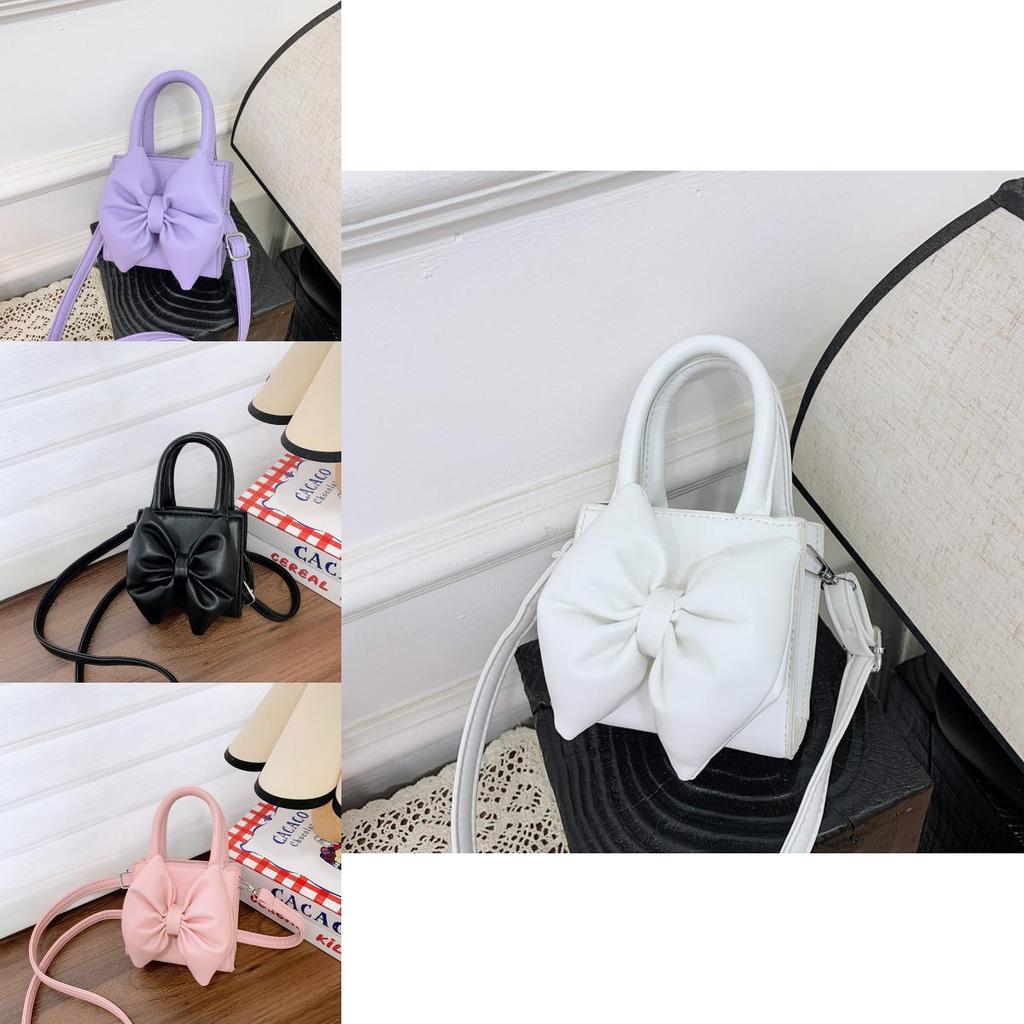Childrens Pu Mini Shoulder Bag With Butterfly Bow For Daily Use