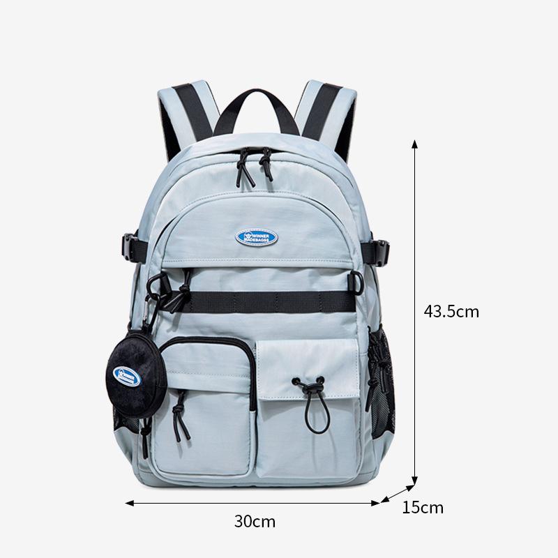Original White Computer Double - Shoulder Backpack for College Girls, High School and Junior High School Students