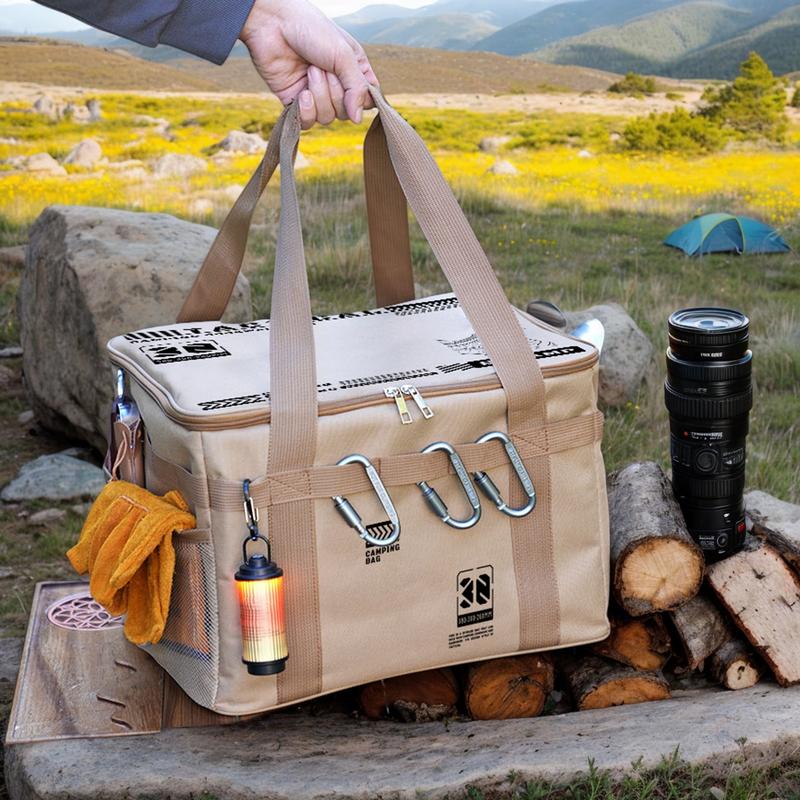 Camping Organizer Bag Camping Cookware Organizer Tote Bag 30L Ergonomic Handle Design Folding Duffel Waterproof For Drinks Pot