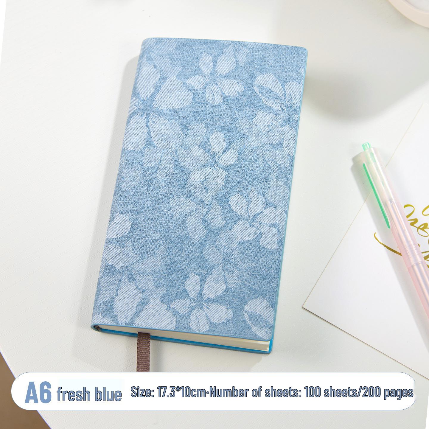 

High-Quality A6 Fabric Texture Pocket Notebook - Customizable Planner and Diary