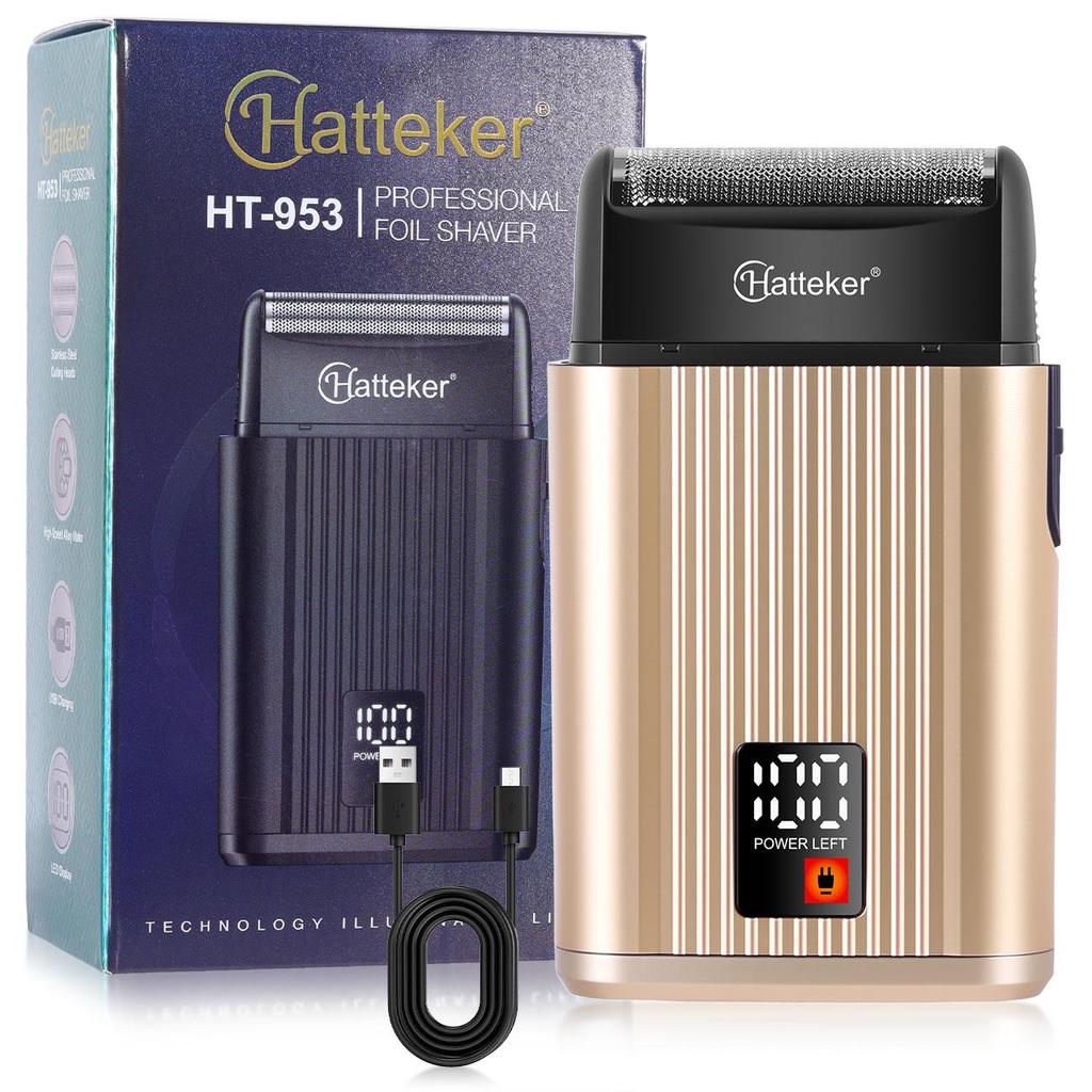 Hatteker Stainless Steel Floating Blade Shaver - USB-C Rechargeable Compact Grooming Tool