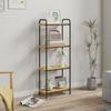 Bathroom shelf 4-level narrow freestanding storage shelf bamboo 1.5 x 21.5 x 106 cm natural wood effect