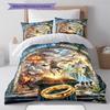 Lord Rings Pattern Bedding Set Quilt Cover Pillowcase Home Decor Gift (1 * Duvet Cover + 2 * Pillowcase, Without Core)