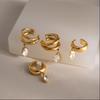 Wondershare 18K Gold Stainless Steel Ear Clip Set for Women - Versatile, Non-fading Earrings